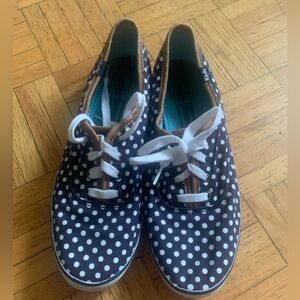 Keds Navy Blue Polka Dot Sneakers Size 8.5